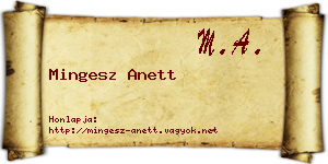 Mingesz Anett névjegykártya