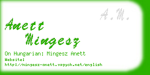 anett mingesz business card